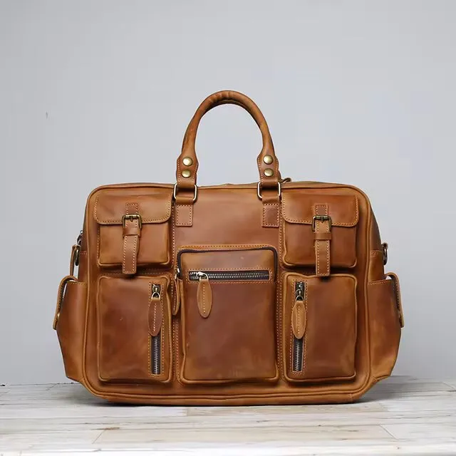 Retro Crazy Horse Leather Handbag
