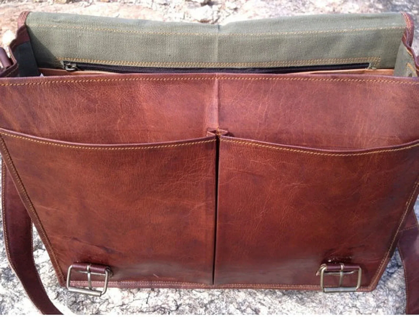 Retro Style Leather Messenger Bag