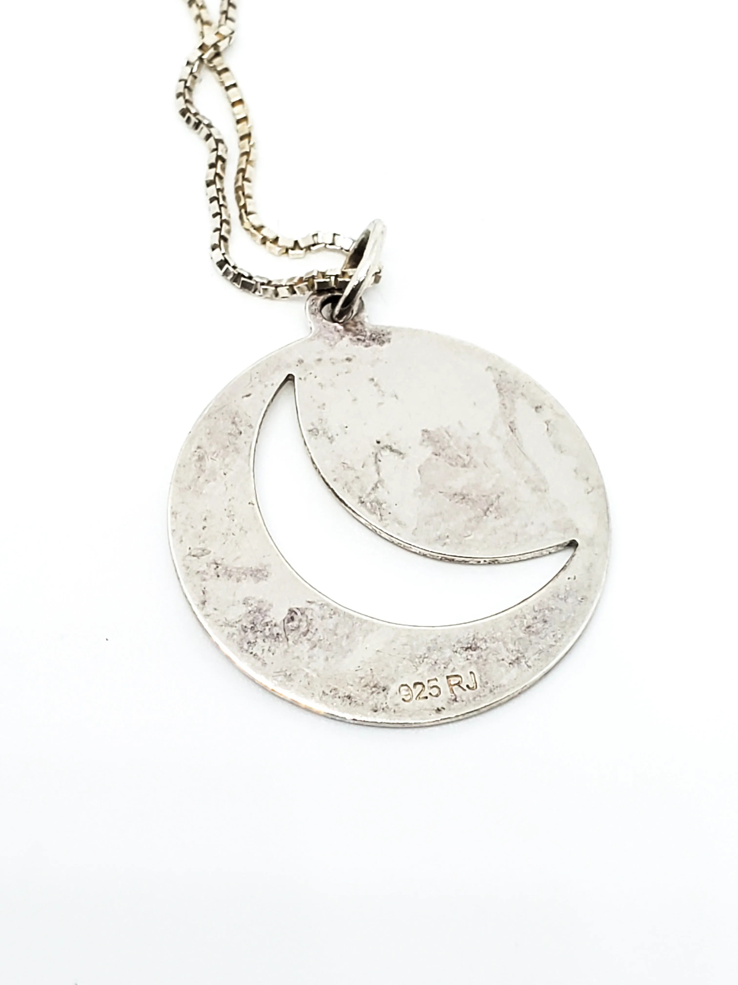 RJ Graziano I love you to the moon and back sterling silver pendant necklace 925