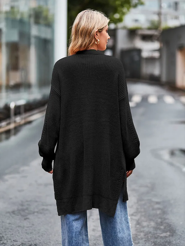 Rosalie Long Sleeve Waffle-Knit Cardigan