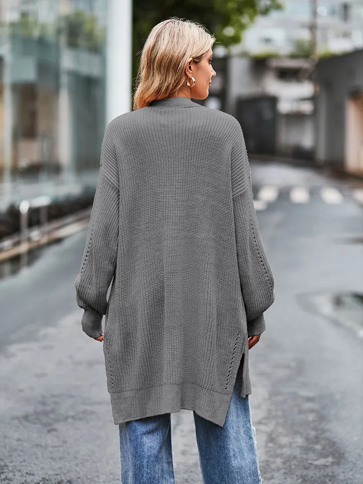 Rosalie Long Sleeve Waffle-Knit Cardigan