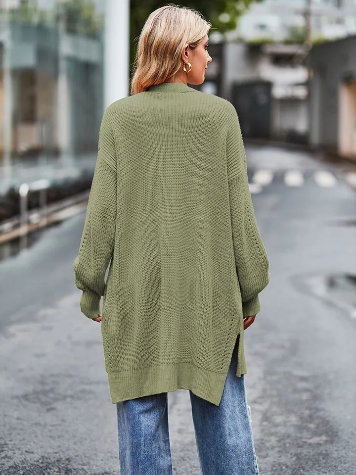 Rosalie Long Sleeve Waffle-Knit Cardigan