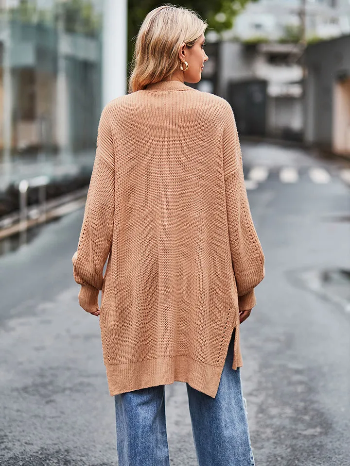 Rosalie Long Sleeve Waffle-Knit Cardigan