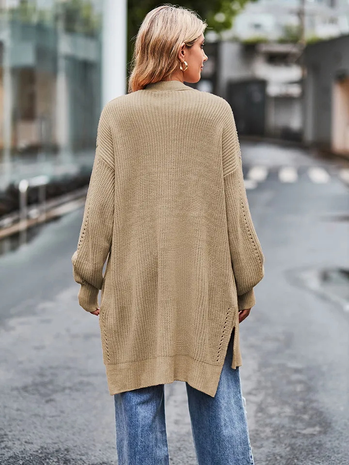 Rosalie Long Sleeve Waffle-Knit Cardigan