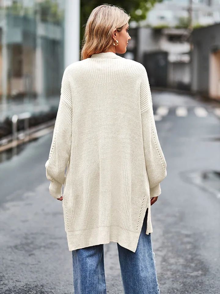Rosalie Long Sleeve Waffle-Knit Cardigan