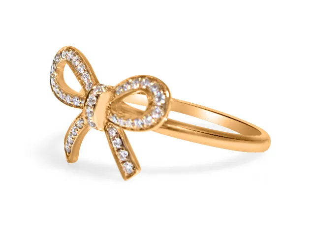 Rose Gold Diamond Bow Ring