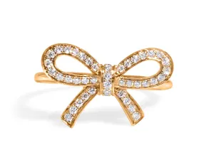 Rose Gold Diamond Bow Ring