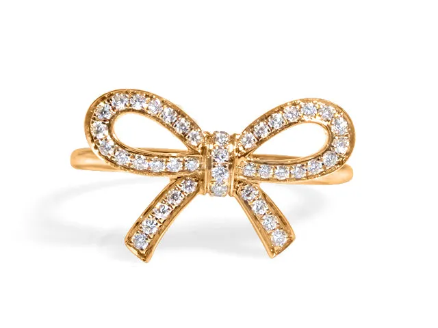 Rose Gold Diamond Bow Ring