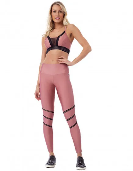 Rose Mesh Top - Black/Rose