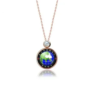 Rotatable Global Eternal Love Necklace 100 Languages I Love You Projection