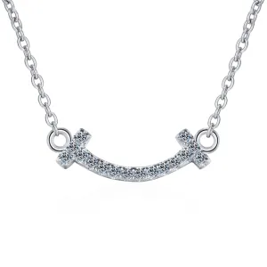Round Cut Moissanite Diamond Smiley Necklace
