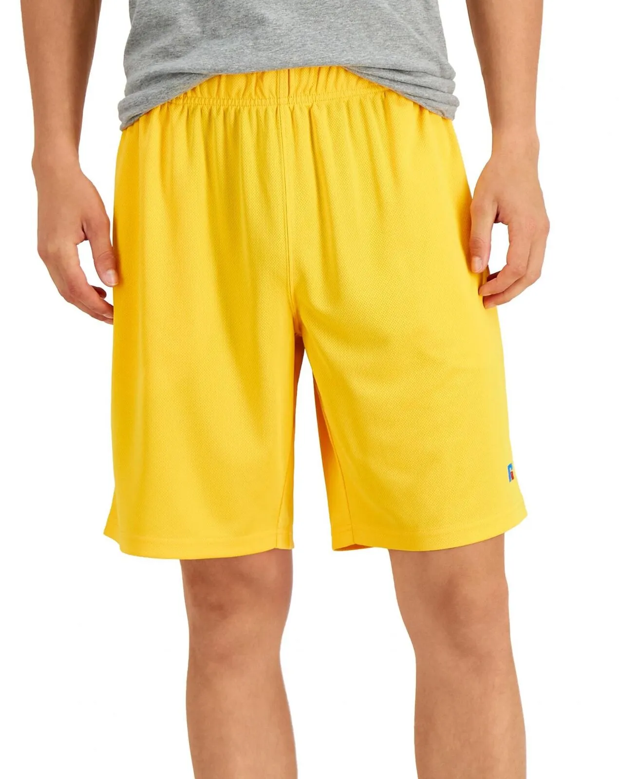 Russell Athletic Men's Mesh Performance 9" Shorts Saffron Gold Yellow XL