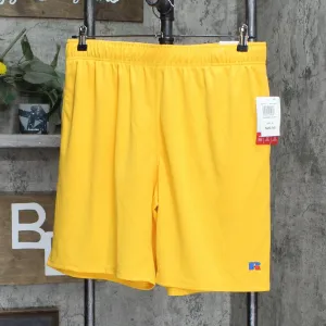 Russell Athletic Men's Mesh Performance 9" Shorts Saffron Gold Yellow XL