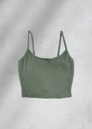 Ruth Smocked Cami Top - Green
