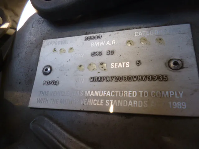 S2700 X3 E83 SAV 2.5i M54 AUTO 2004/08