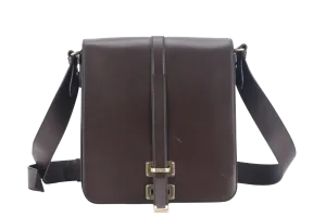 SALVATORE FERRAGAMO MAP CASE BROWN CALF LEATHER NO DUST COVER WITH BOX