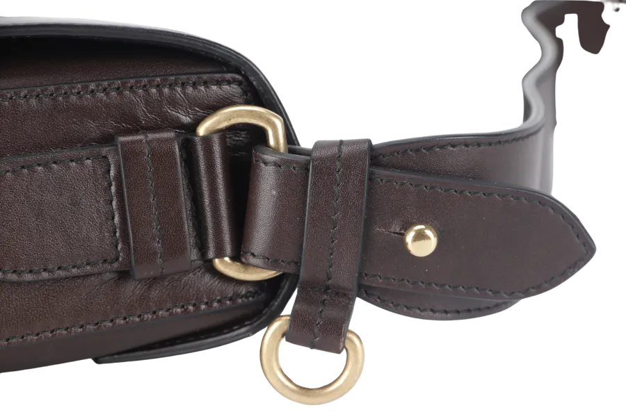 SALVATORE FERRAGAMO MAP CASE BROWN CALF LEATHER NO DUST COVER WITH BOX