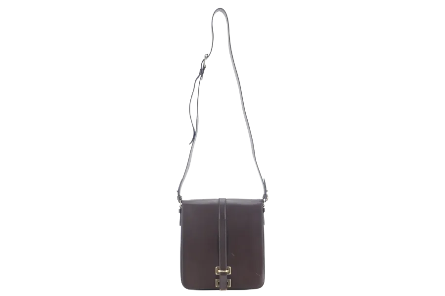 SALVATORE FERRAGAMO MAP CASE BROWN CALF LEATHER NO DUST COVER WITH BOX