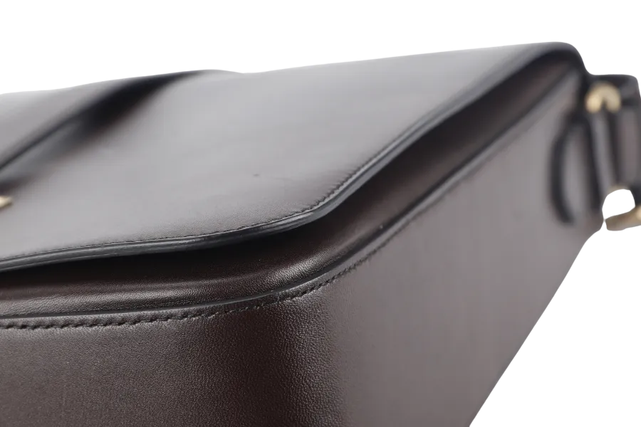 SALVATORE FERRAGAMO MAP CASE BROWN CALF LEATHER NO DUST COVER WITH BOX