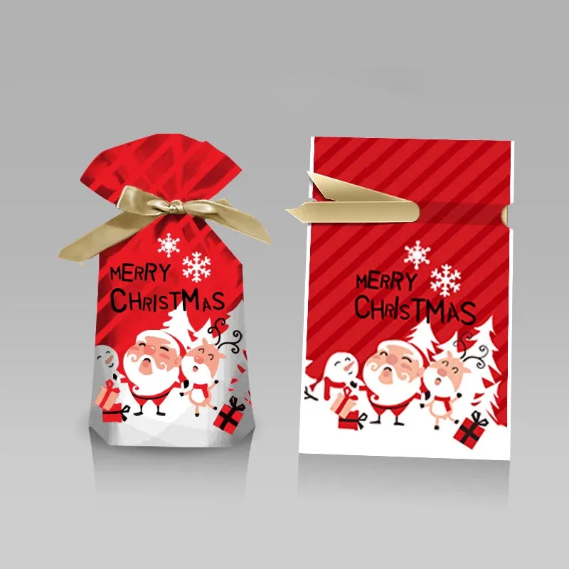 Santa Gift Bag with Snowflake Drawstring for Christmas