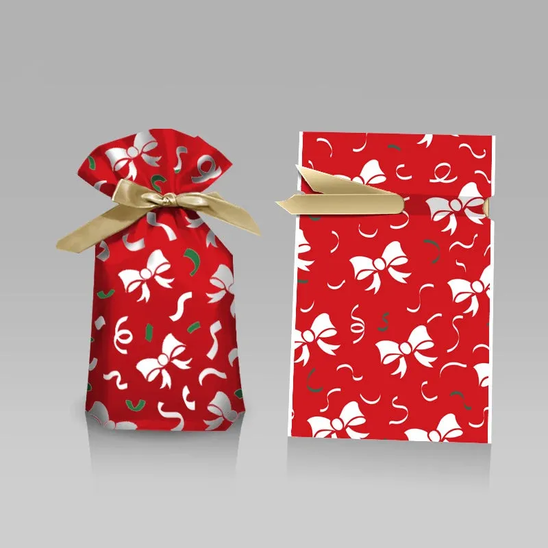 Santa Gift Bag with Snowflake Drawstring for Christmas