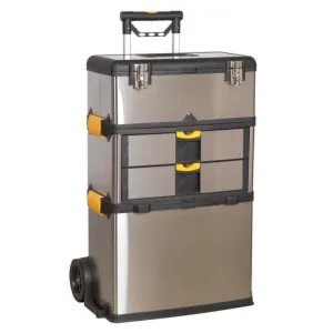 Sealey 3 Compartment Mobile Stainless Steel/Composite Toolbox - C