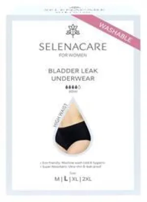 Selenacare | Bladder Leak undies HIGH WAIST Black Size L | 1 box