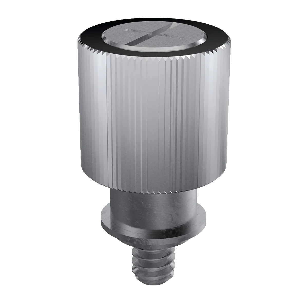 Self-Clinching Collar Base Panel Fastener, Smooth Head, Aluminum Knob, Steel Base, Stainless Screw, 4-40 x 0, 100 Pack