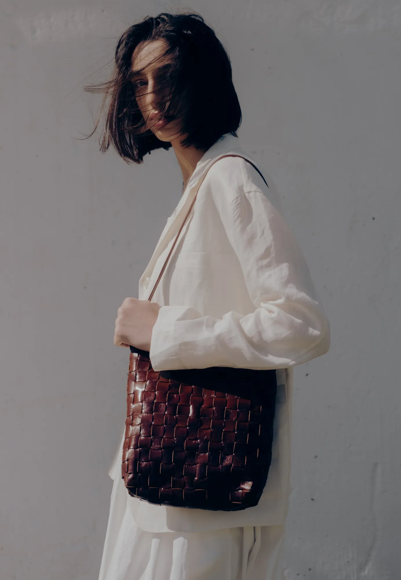 Shaker Bag — Walnut — Narrow Weave