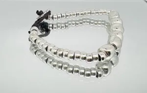 Silver Nugget & Bead Bracelet