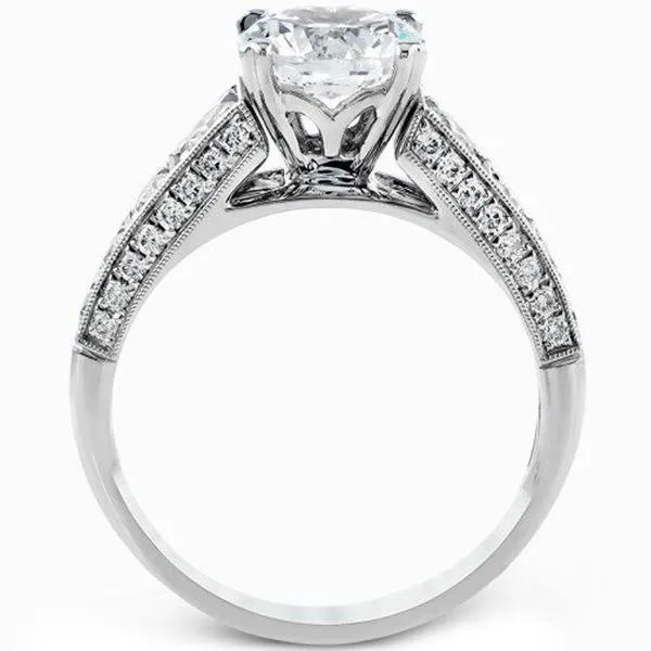 Simon G. Classic Side Stone Diamond Engagement Ring