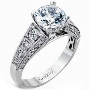 Simon G. Classic Side Stone Diamond Engagement Ring