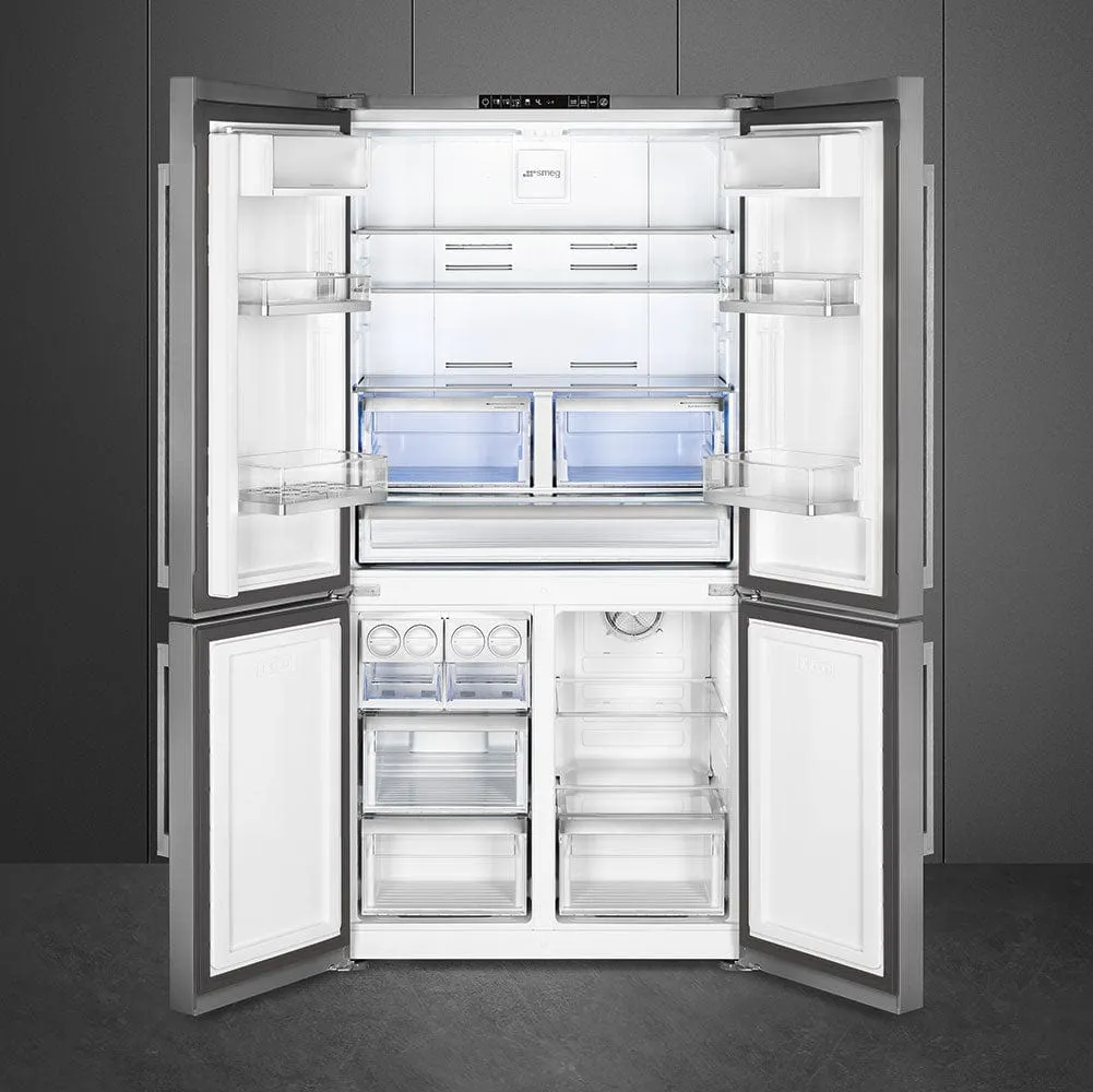 Smeg 610 Litre Stainless Steel 4 Door Side By Side Fridge FQ60XP1