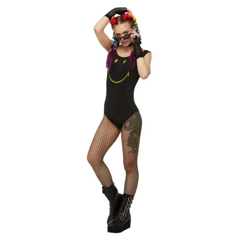 Smiley Bodysuit, Black