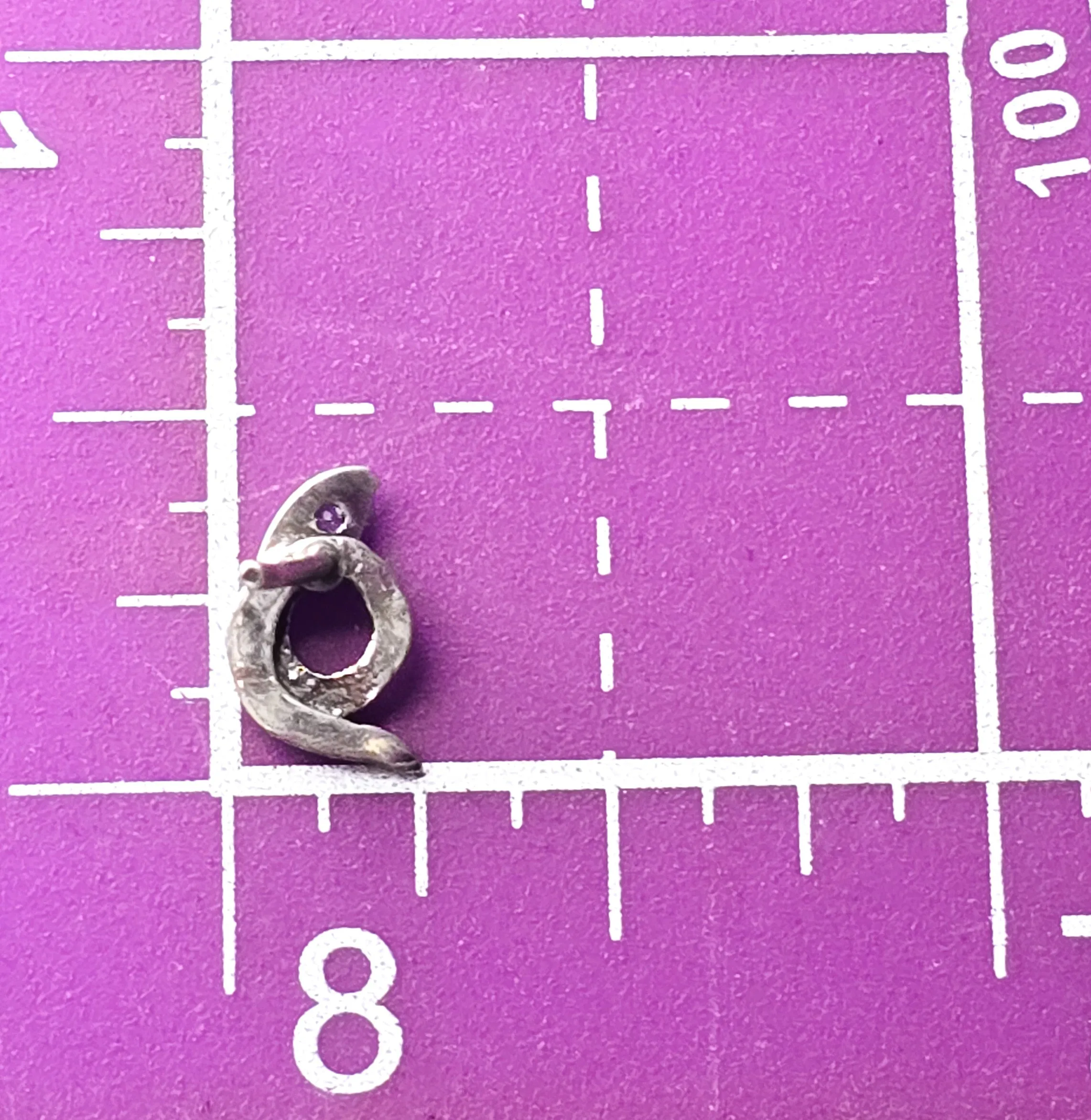 Snake amethyst eye sterling silver Serpent vintage stud earrings