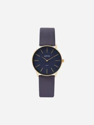 Solar Classic Appleskin Vegan Leather Watch | Gold & Black with Steel Grey