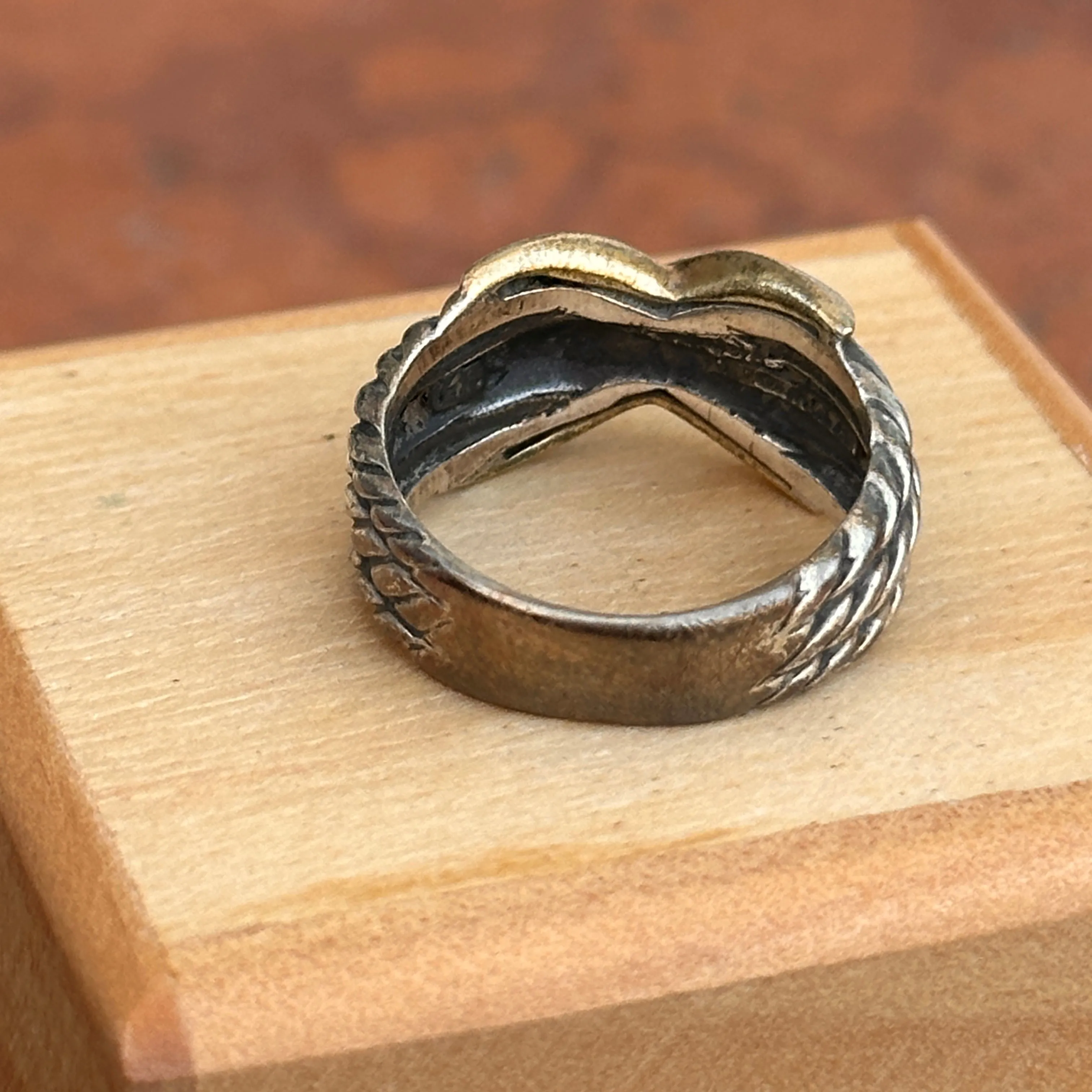 SOLD Estate David Yurman 14KT Yellow Gold   Sterling Silver X Ring