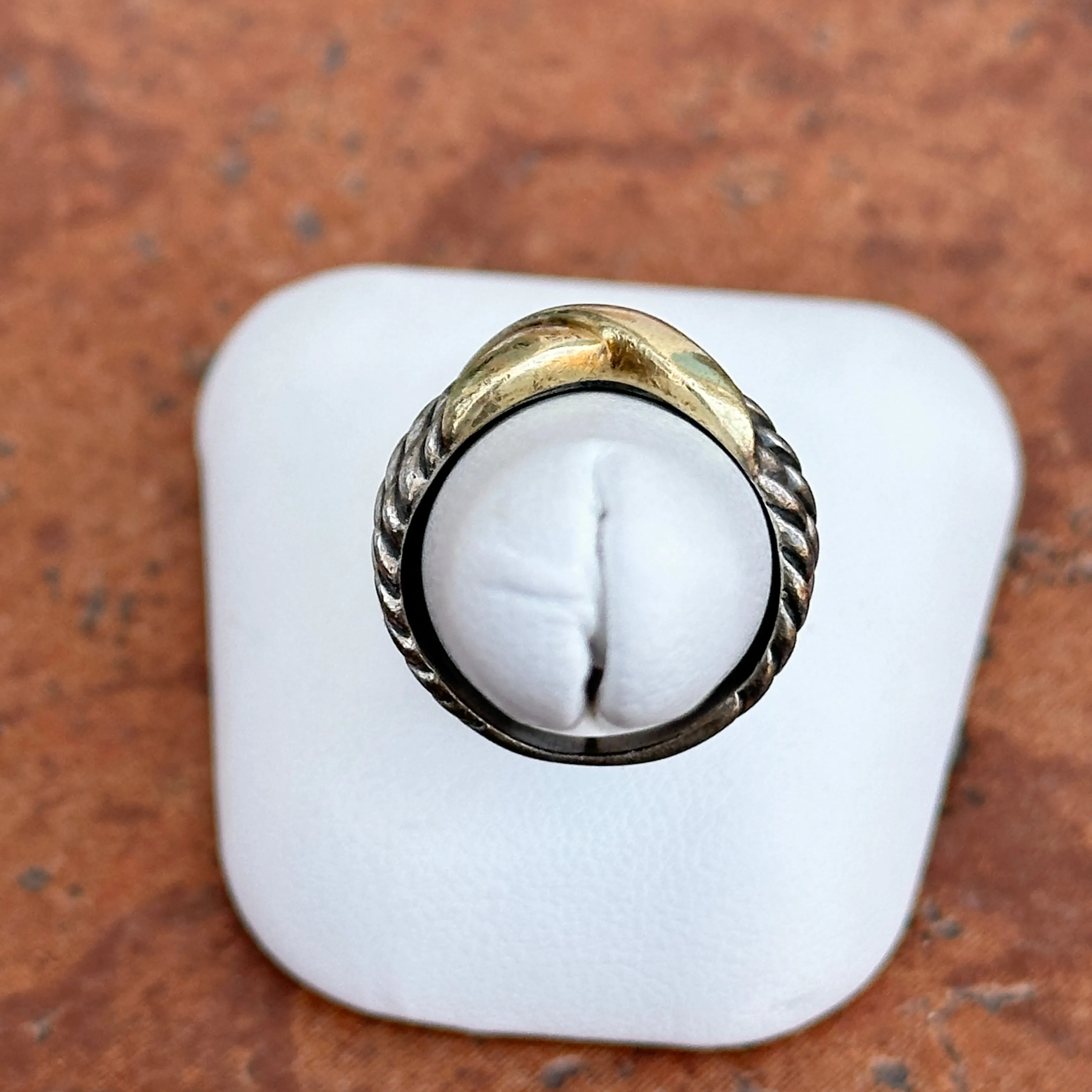 SOLD Estate David Yurman 14KT Yellow Gold   Sterling Silver X Ring