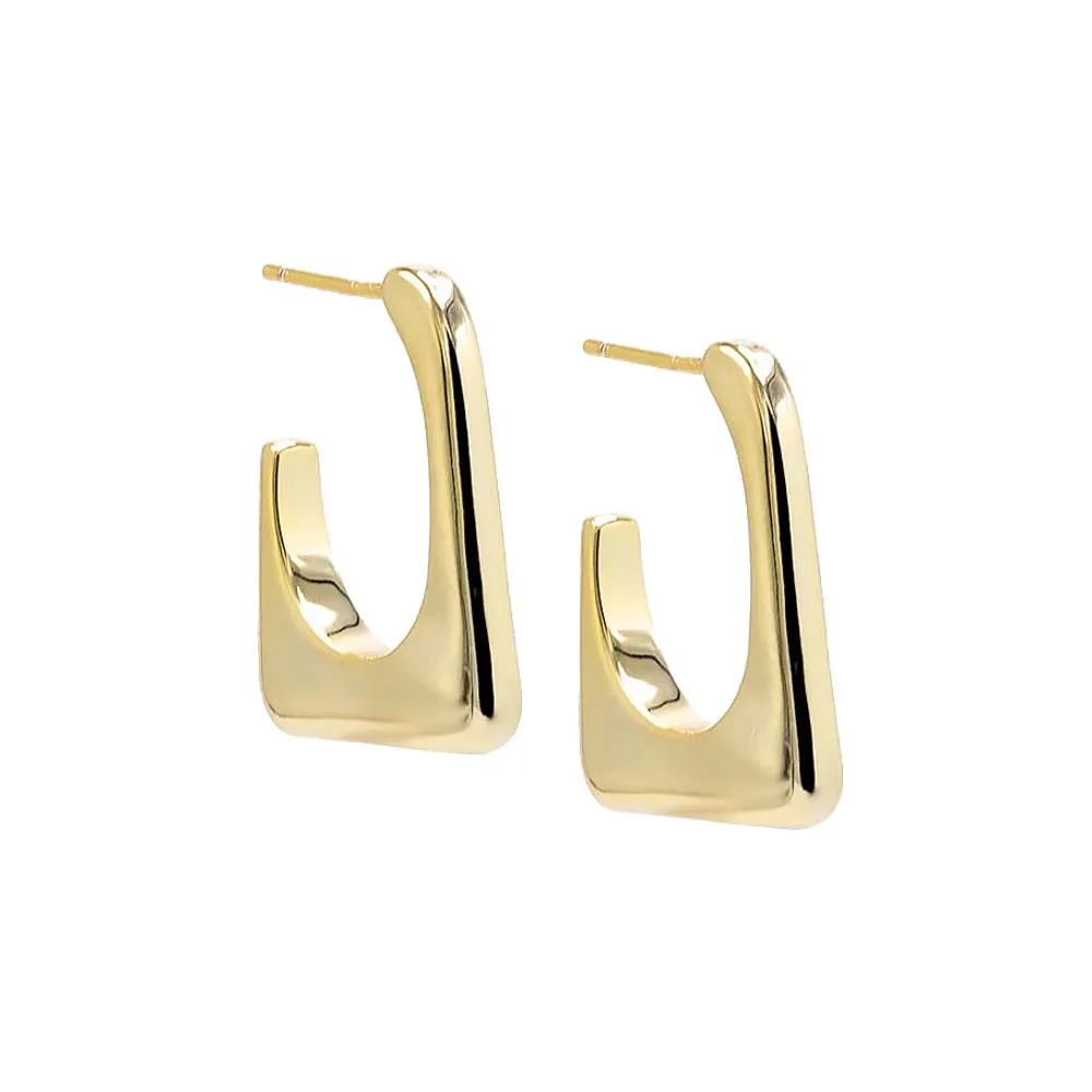 Solid Unique Shape Hoop Earring