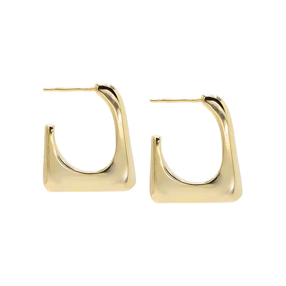 Solid Unique Shape Hoop Earring