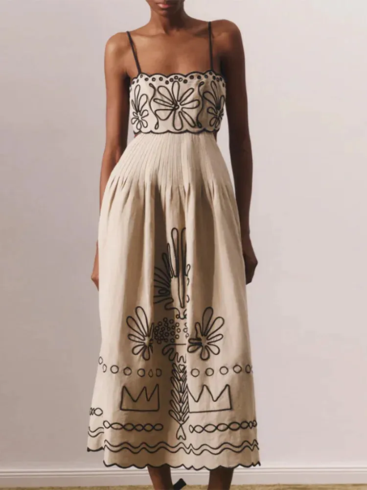 Spaghetti Strap Maxi Dress - Causal Backless