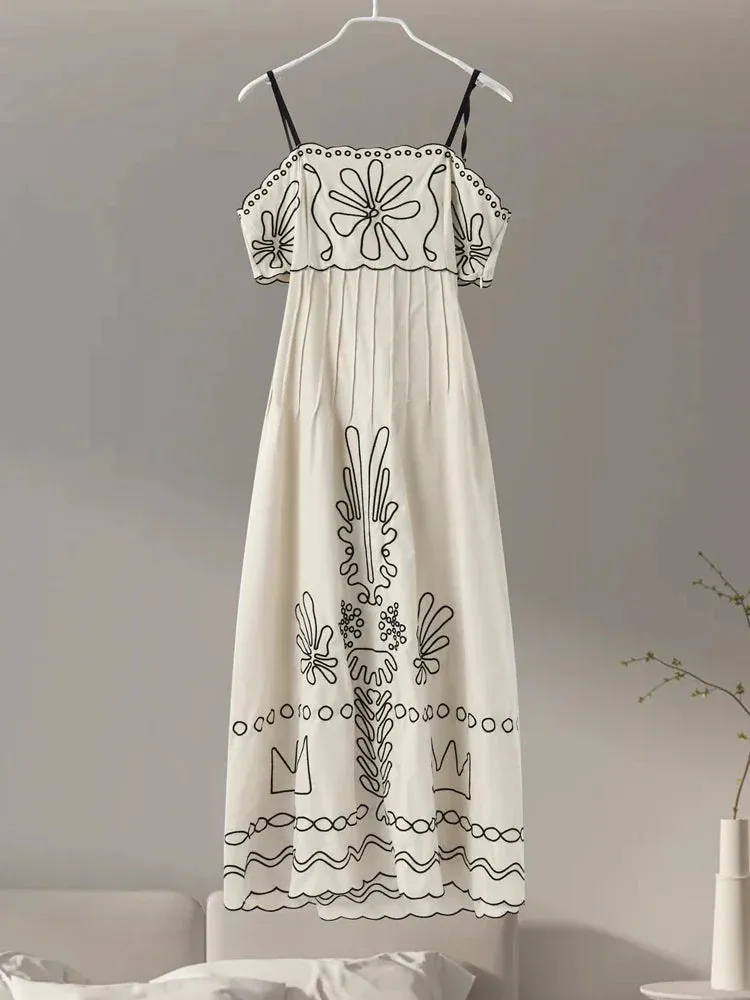 Spaghetti Strap Maxi Dress - Causal Backless