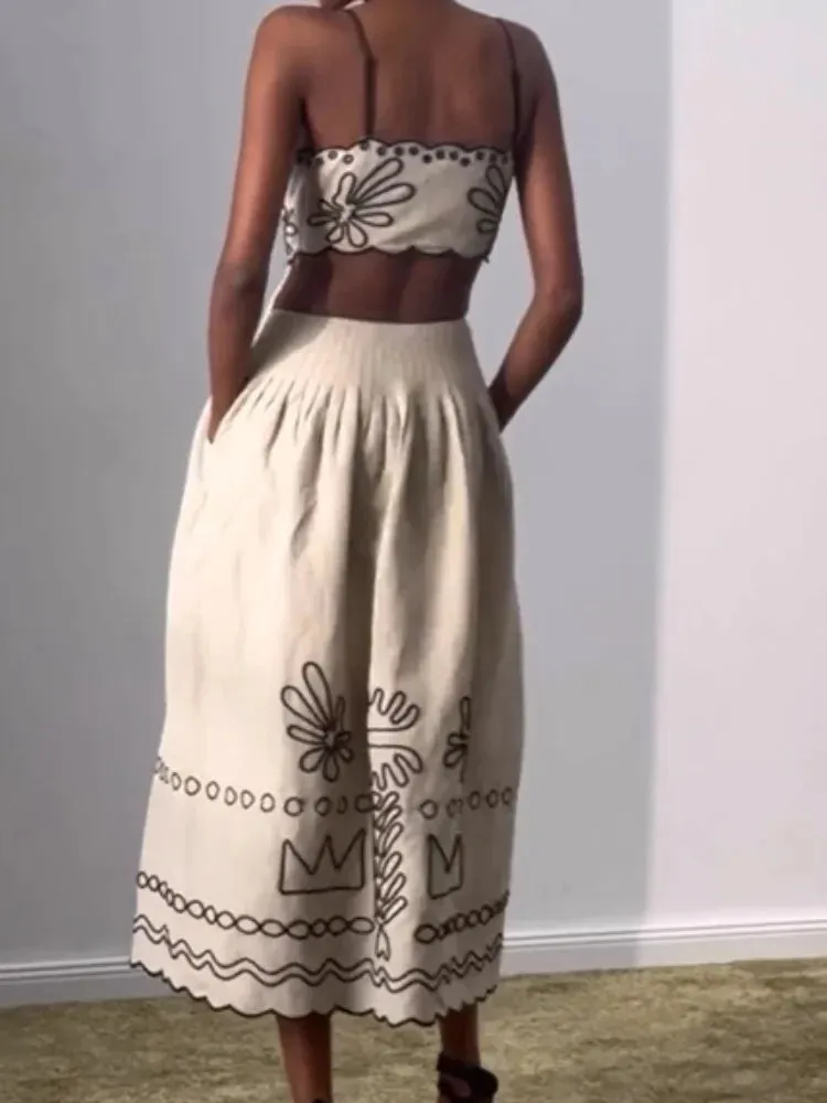 Spaghetti Strap Maxi Dress - Causal Backless