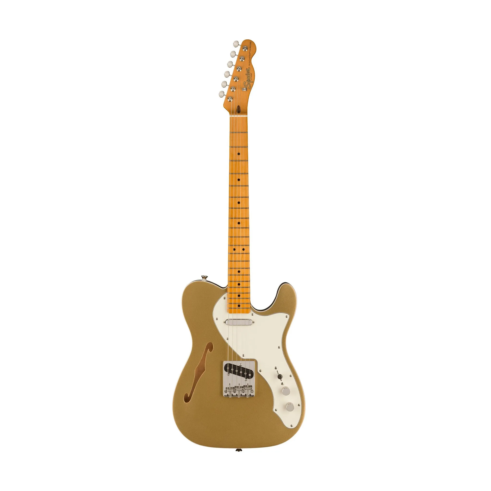 Squier FSR Classic Vibe 60s Telecaster Thinline Electric Guitar, Maple FB, Aztec Gold