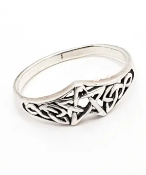Star pentacle Celtic infinity knot vintage sterling silver band ring size 8