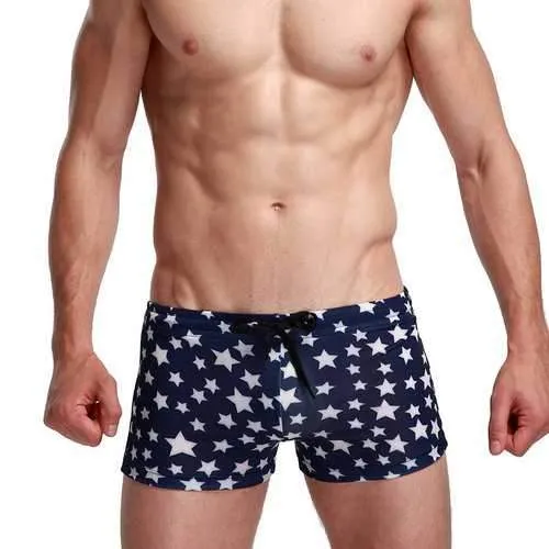 Star Printing Swim Trunks