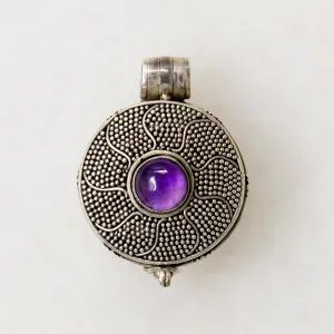 Sterling & Amethyst Locket in the Balinese Style
