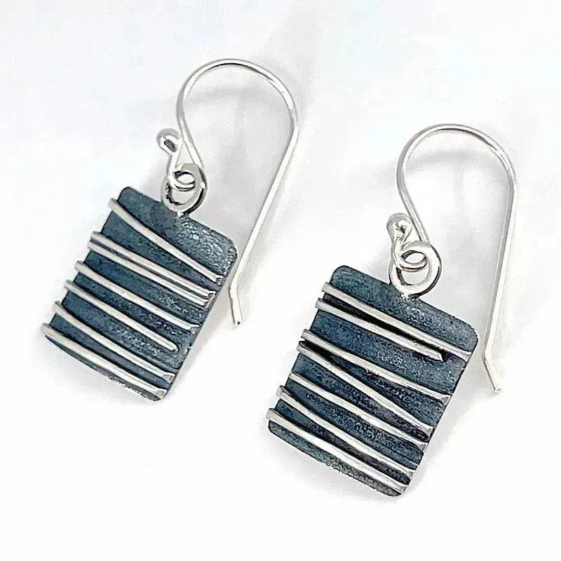 Sterling Silver and Patina Earrings