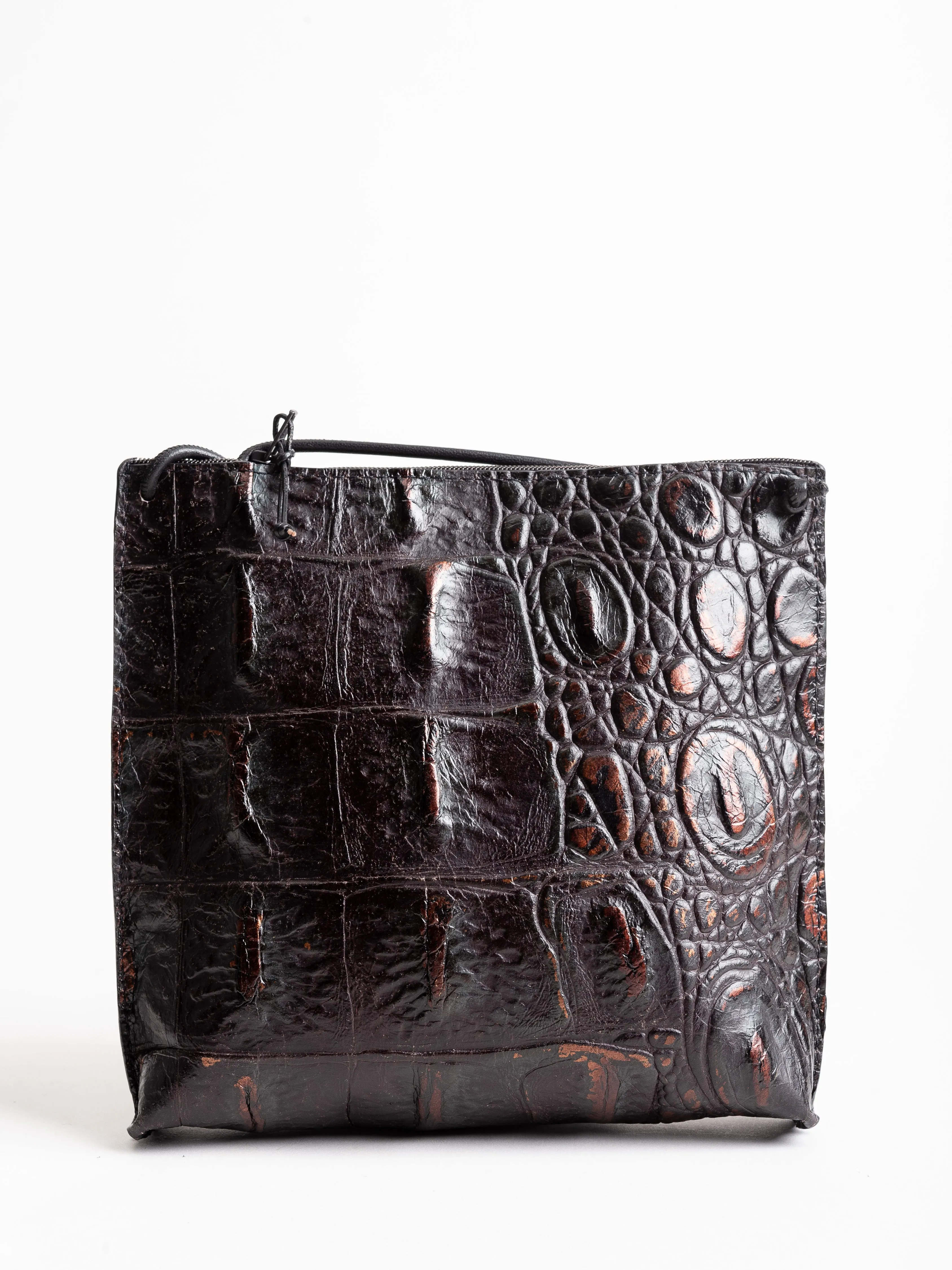 strappy pouch - neptune embossed monster croc