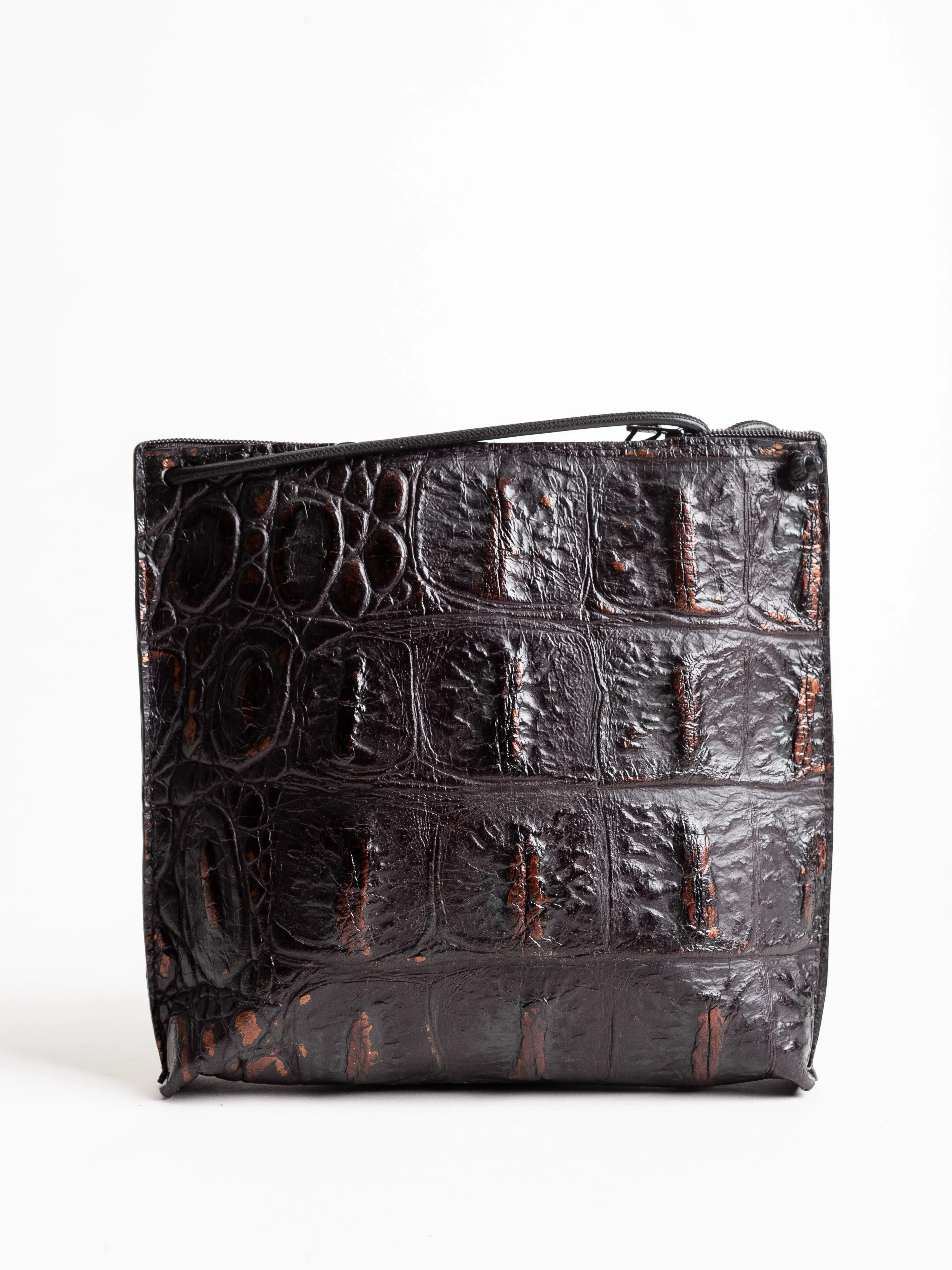 strappy pouch - neptune embossed monster croc